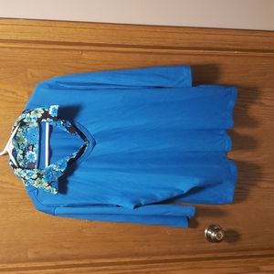 3x Sweater with mock blouse neckline